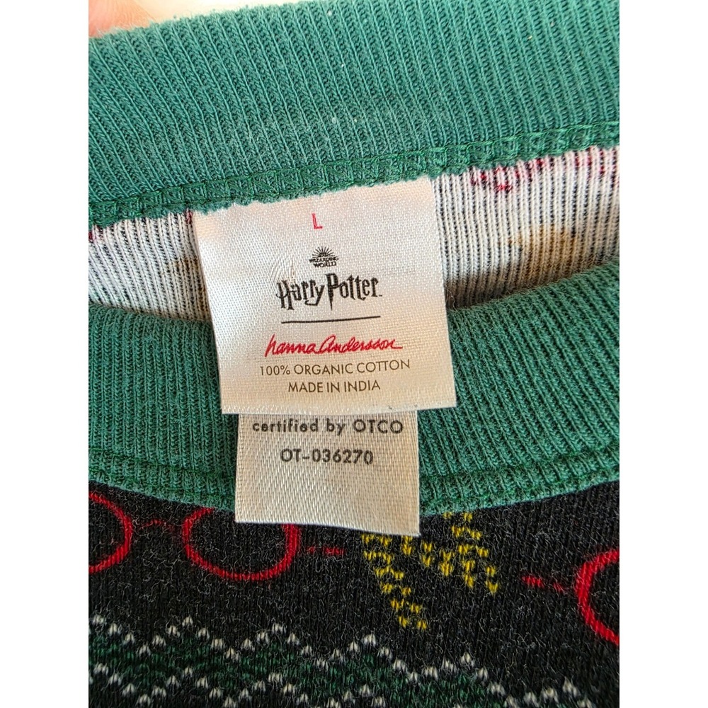 Hanna Andersson Harry Potter Organic Cotton Pajama Set Large Fair Isle Wizarding - Picture 4 of 12